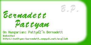 bernadett pattyan business card
